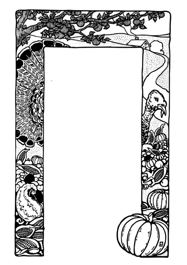 Dibujo para colorear marco de acciA³n de gracias
