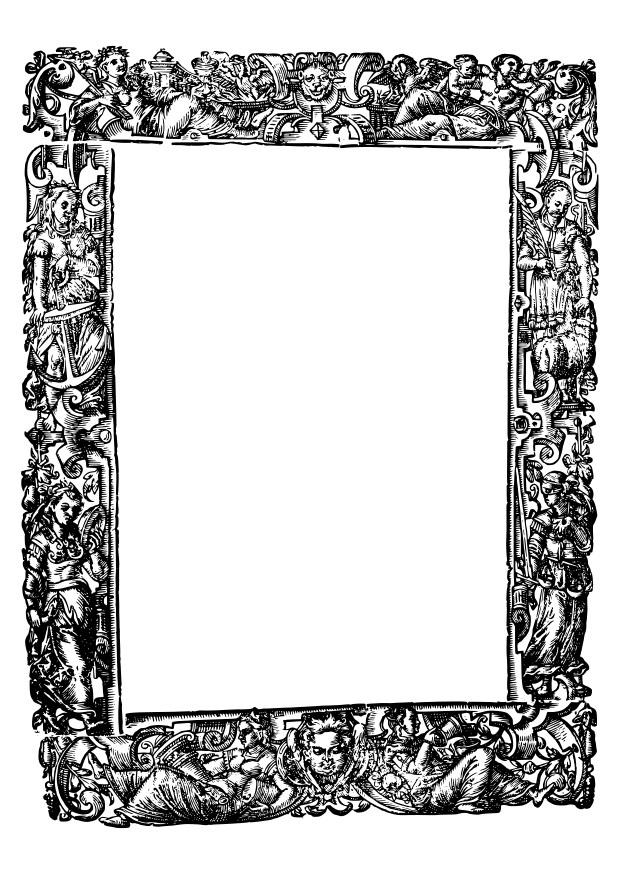Dibujo para colorear marco de la edad media