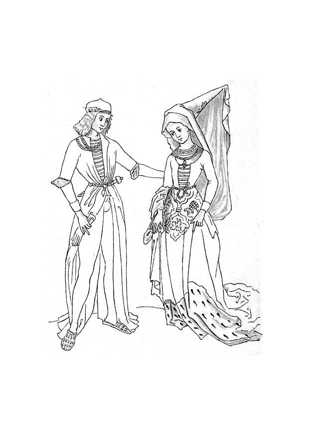 Dibujo para colorear maria de bourgondie y maximilian