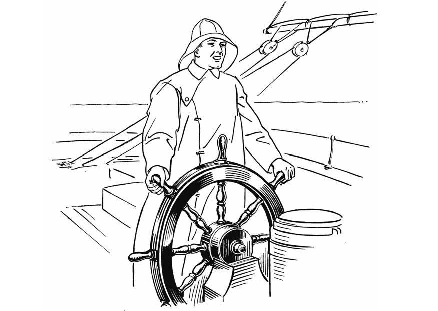 Dibujo para colorear marinero en timA³n