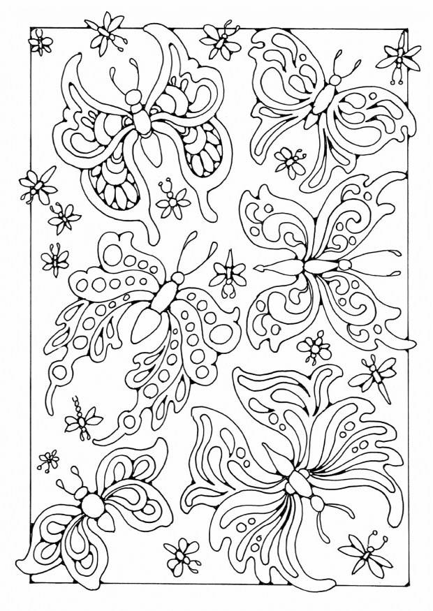 Dibujo para colorear mariposas