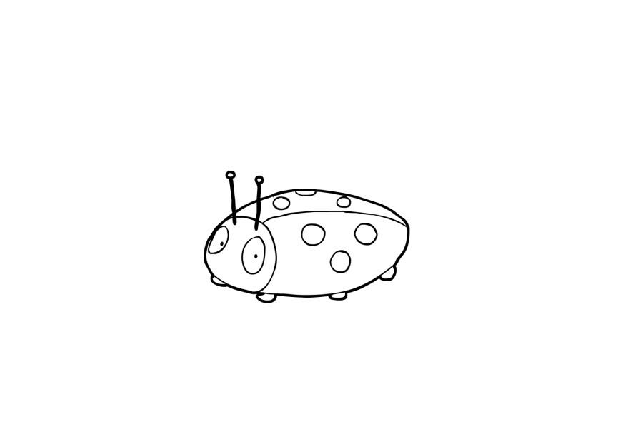 Dibujo para colorear mariquita