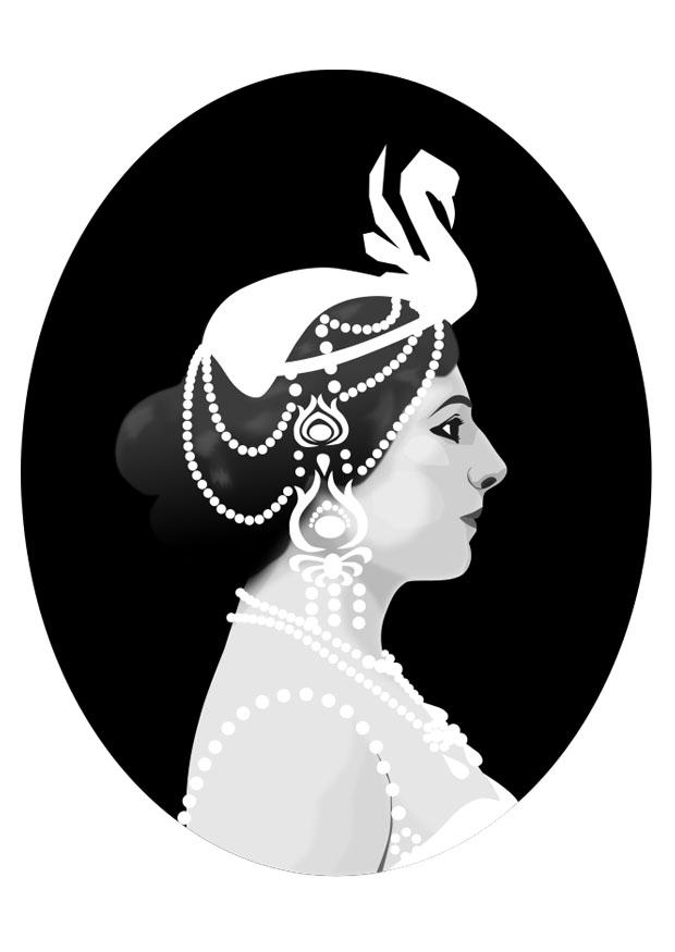 Dibujo para colorear mata hari