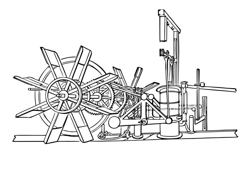 Dibujo para colorear mA¡quina de barco de vapor