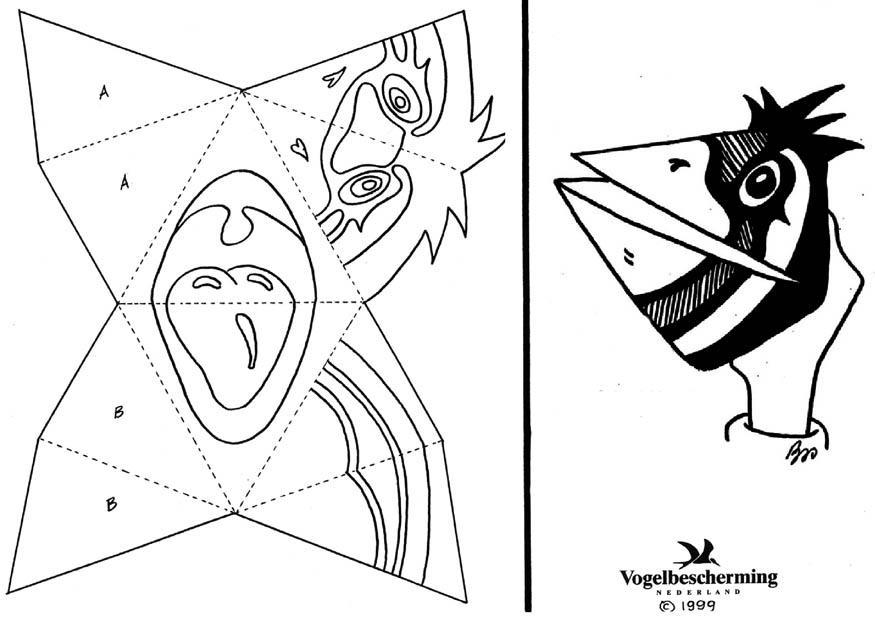 Dibujo para colorear mA¡scara de cara de pA¡jaro