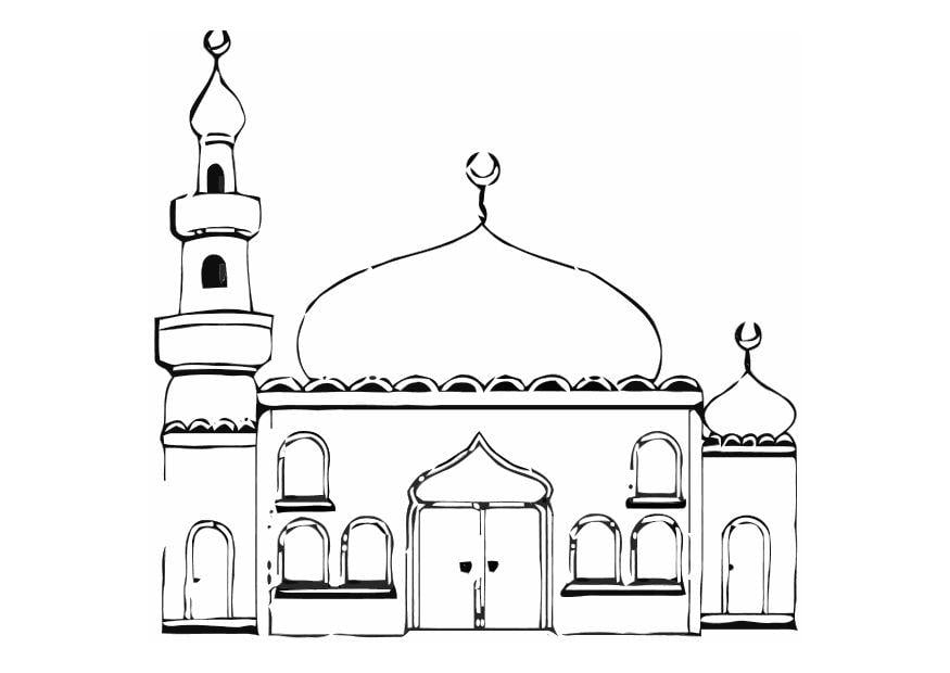 Dibujo para colorear mezquita