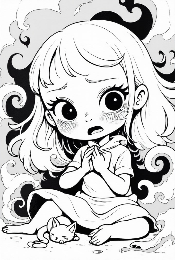 Dibujo para colorear miedo