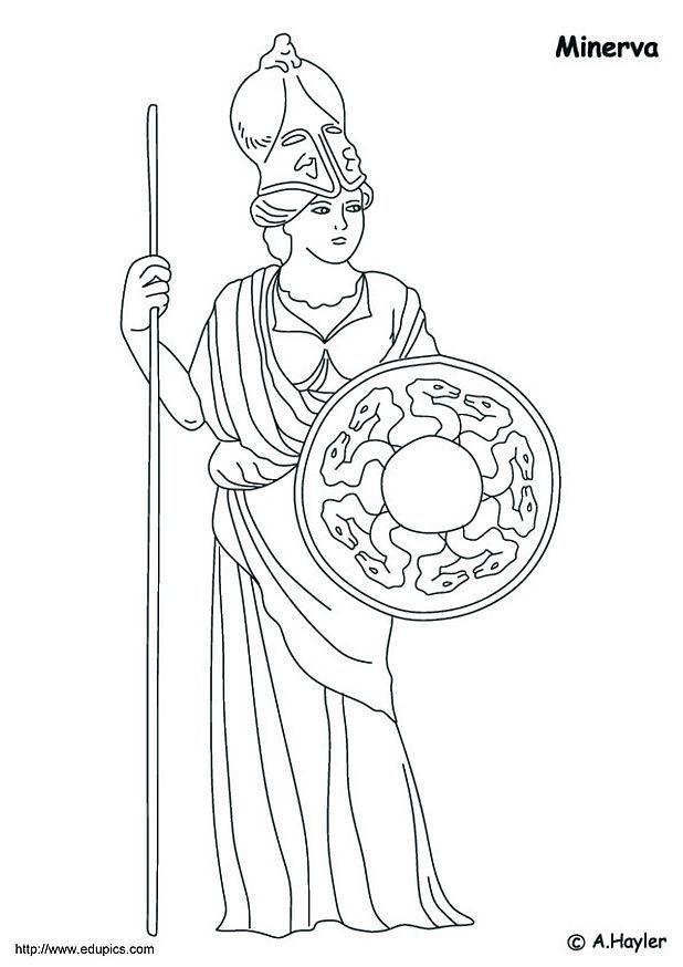 Dibujo para colorear minerva