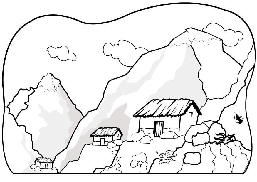 Dibujo para colorear montanas