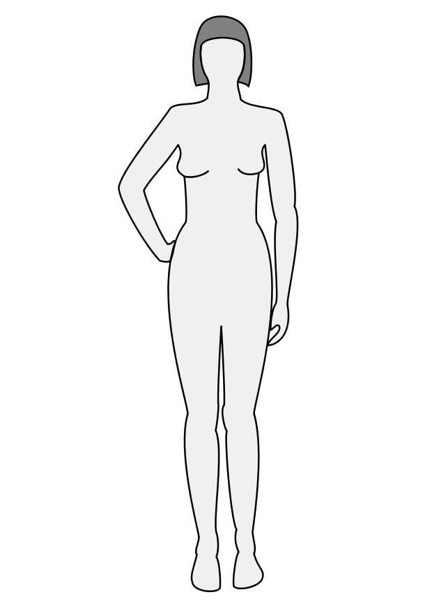 Dibujo para colorear mujer de frente