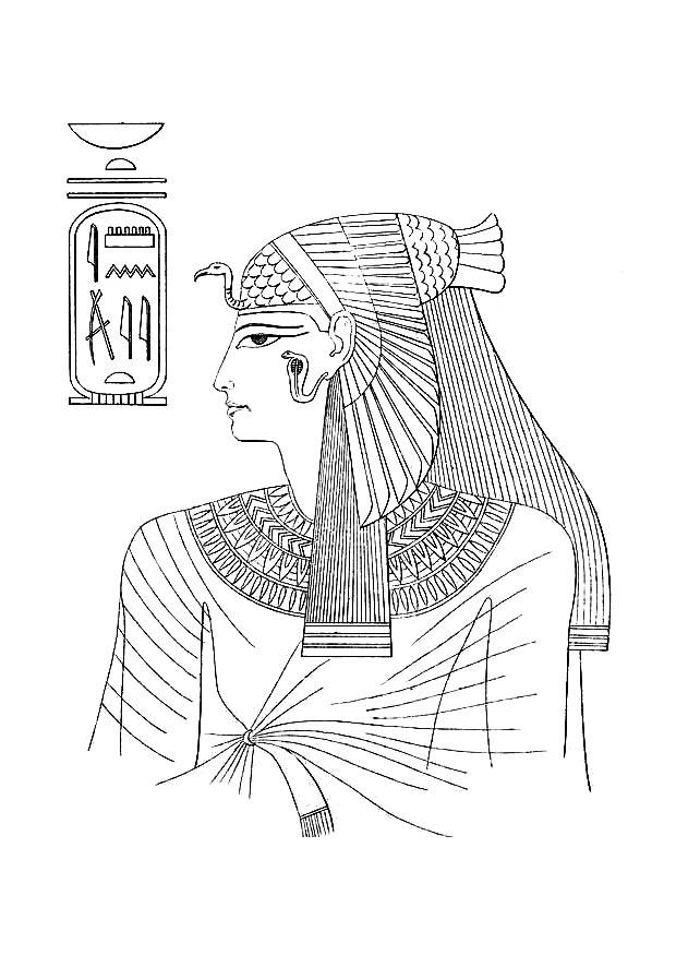 Dibujo para colorear mujer egipcia