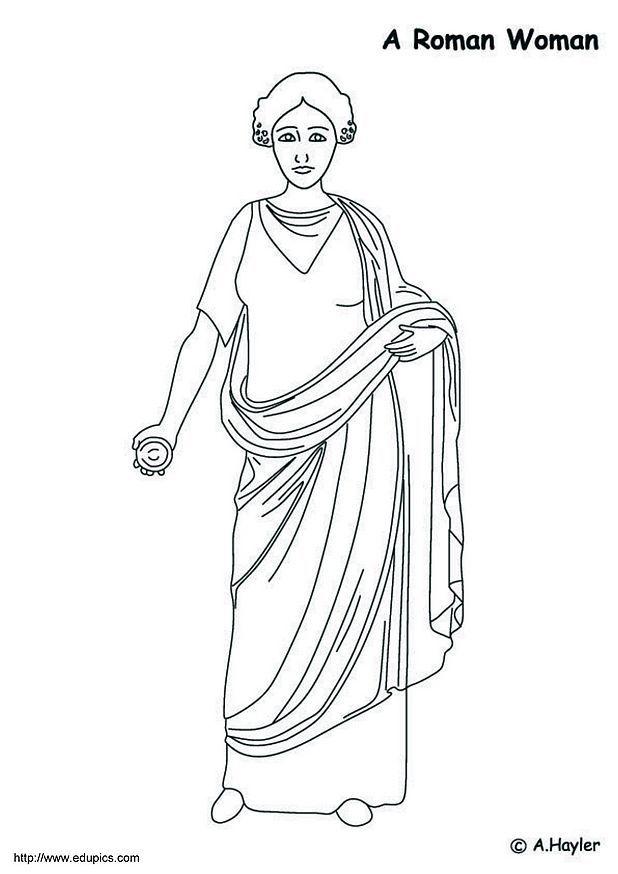 Dibujo para colorear mujer romana