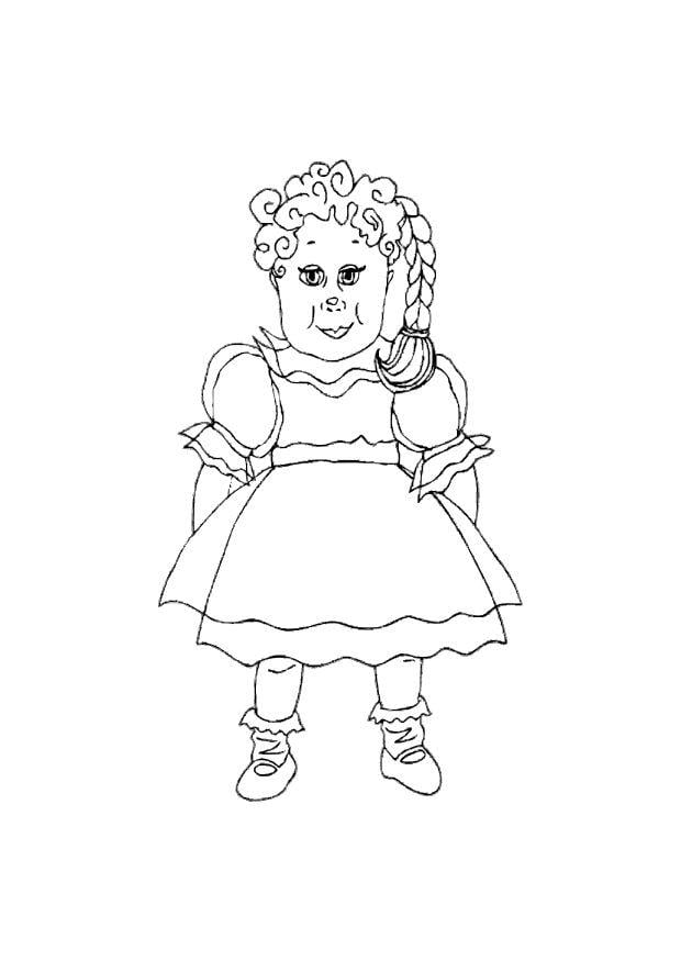 Dibujo para colorear muneca