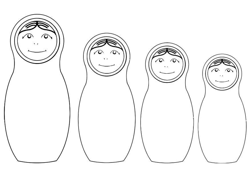 Dibujo para colorear munecas rusas