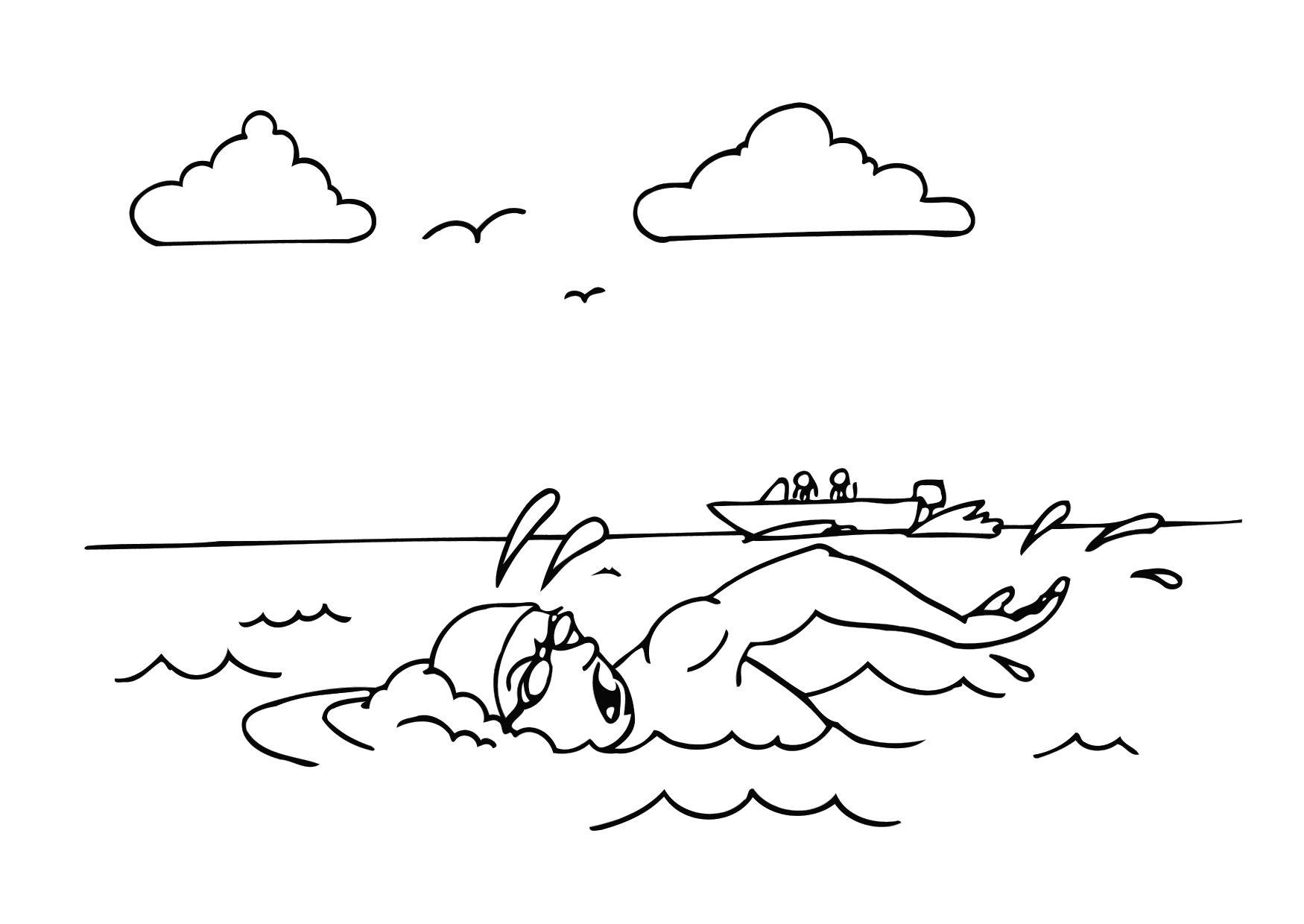 Dibujo para colorear nadar