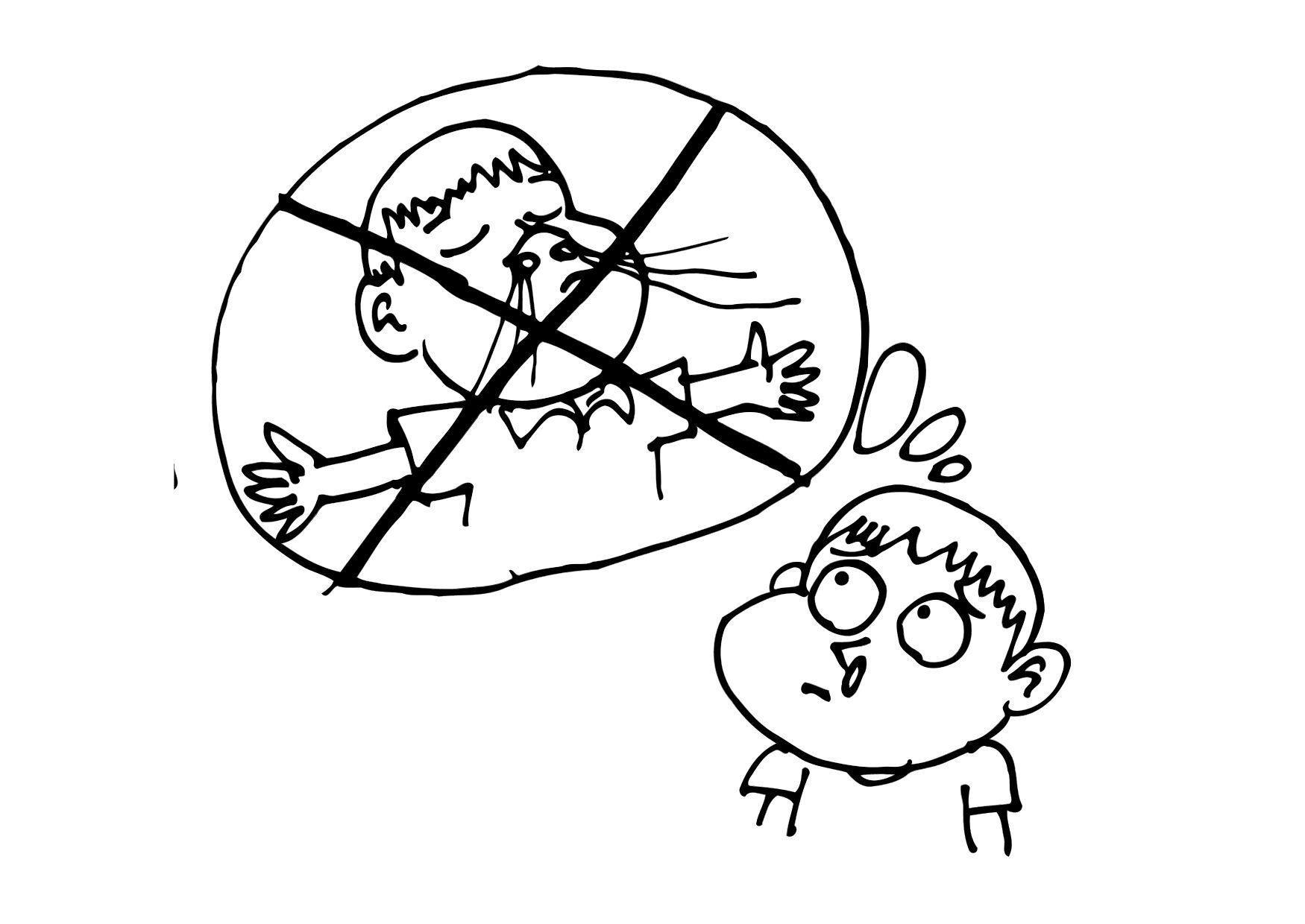 Dibujo para colorear nariz atascada