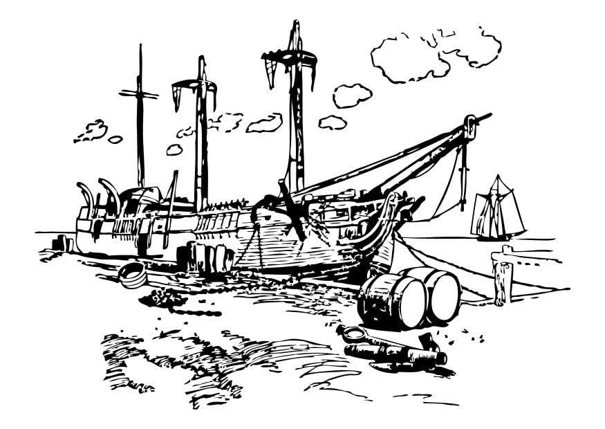 Dibujo para colorear naufragio