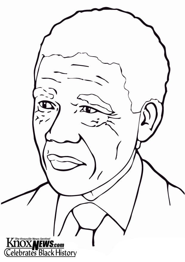 Dibujo para colorear nelson mandela