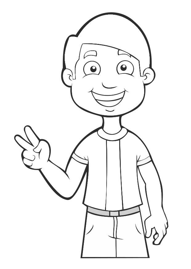 Dibujo para colorear nino - paz