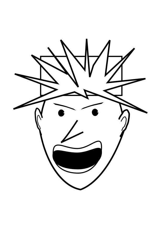 Dibujo para colorear nino enfadadado