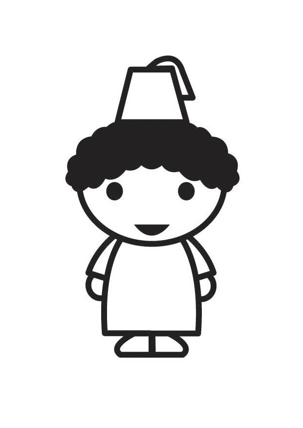 Dibujo para colorear nino marroquA­