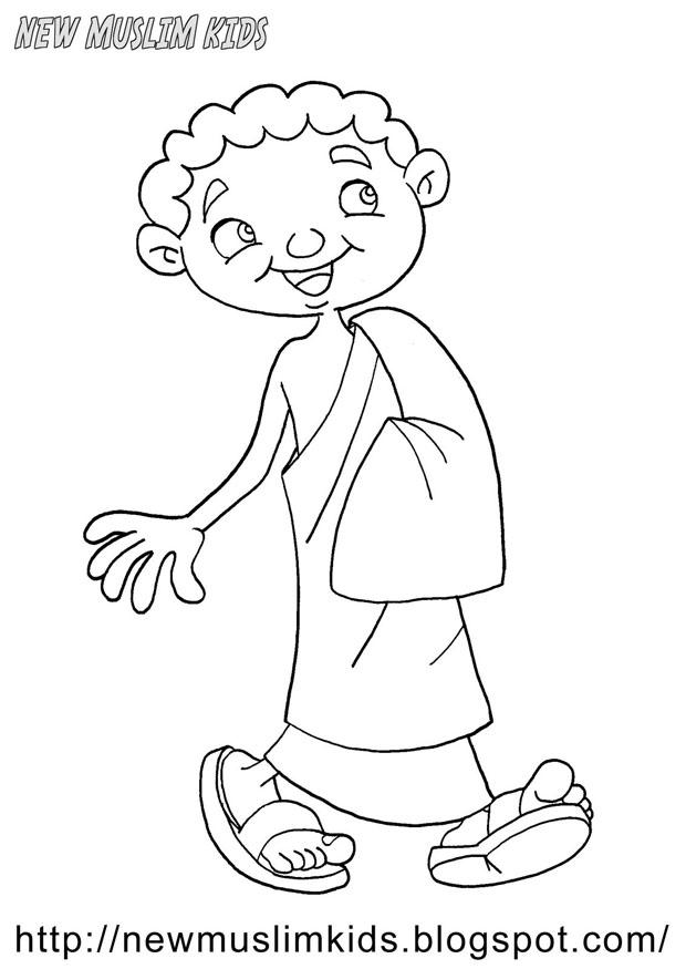 Dibujo para colorear nino musulmA¡n