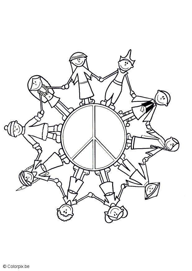Dibujo para colorear ninos del mundo