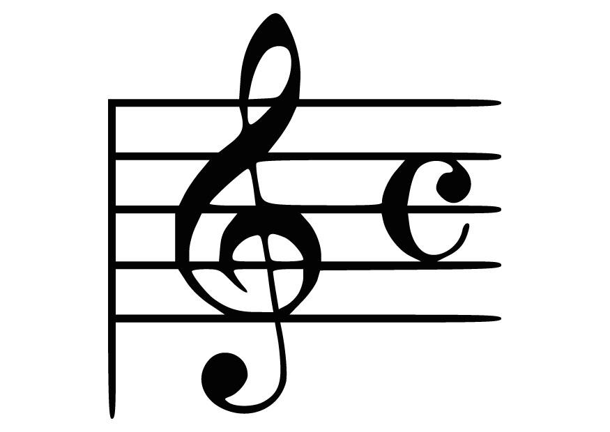 Dibujo para colorear nota musical