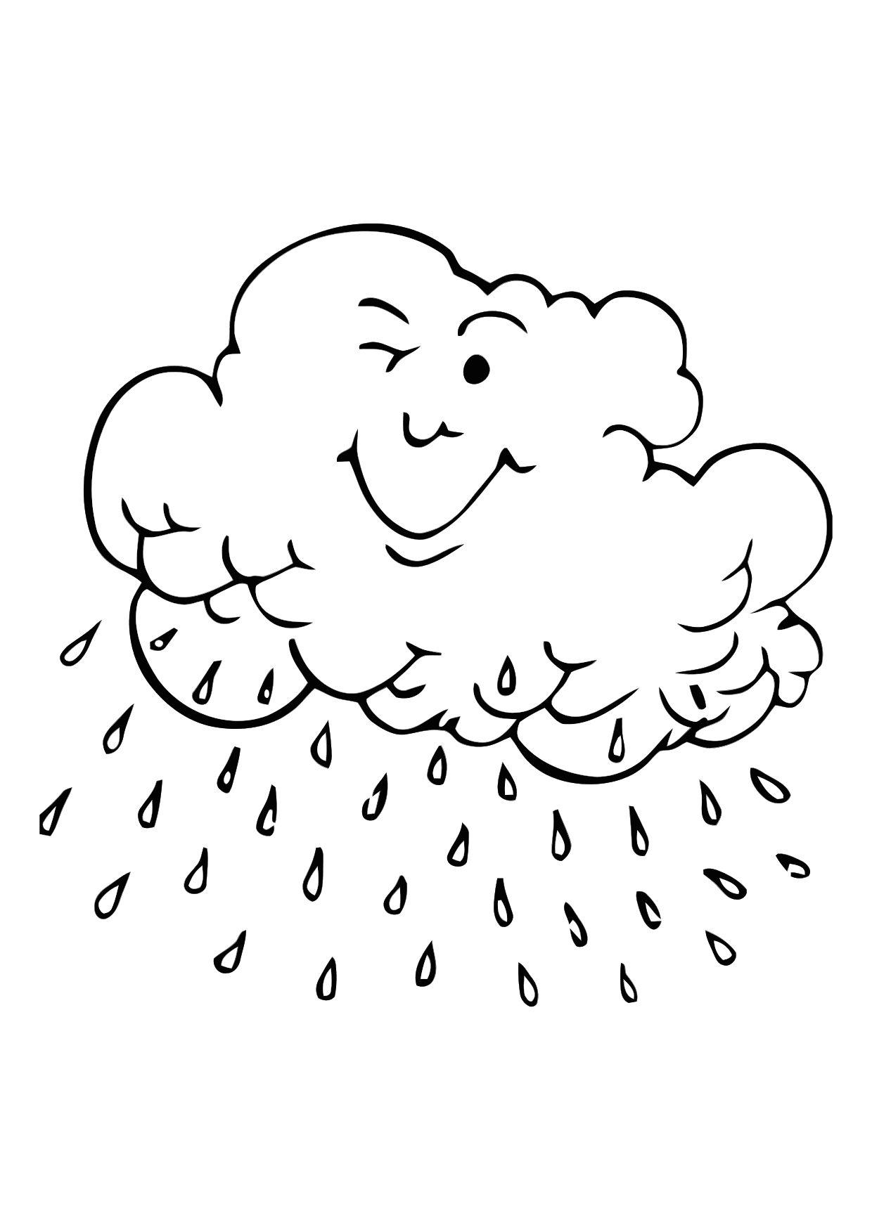 Dibujo para colorear nube de lluvia