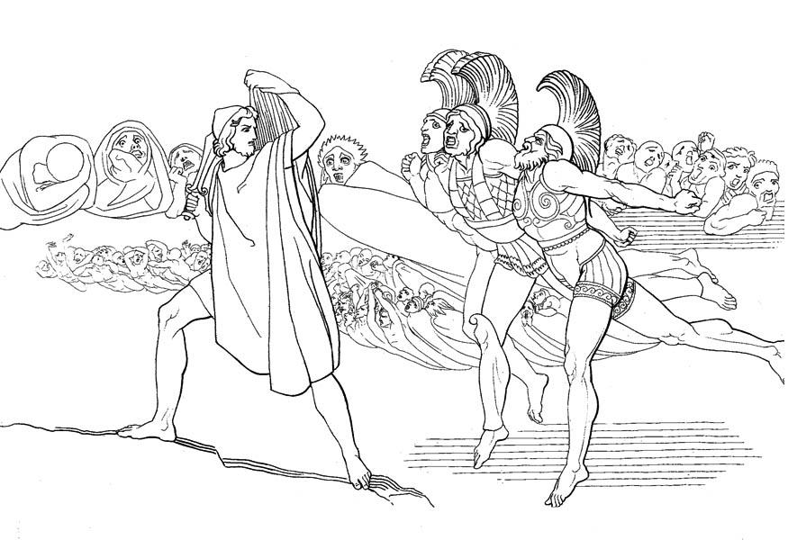 Dibujo para colorear odisea en el infierno 