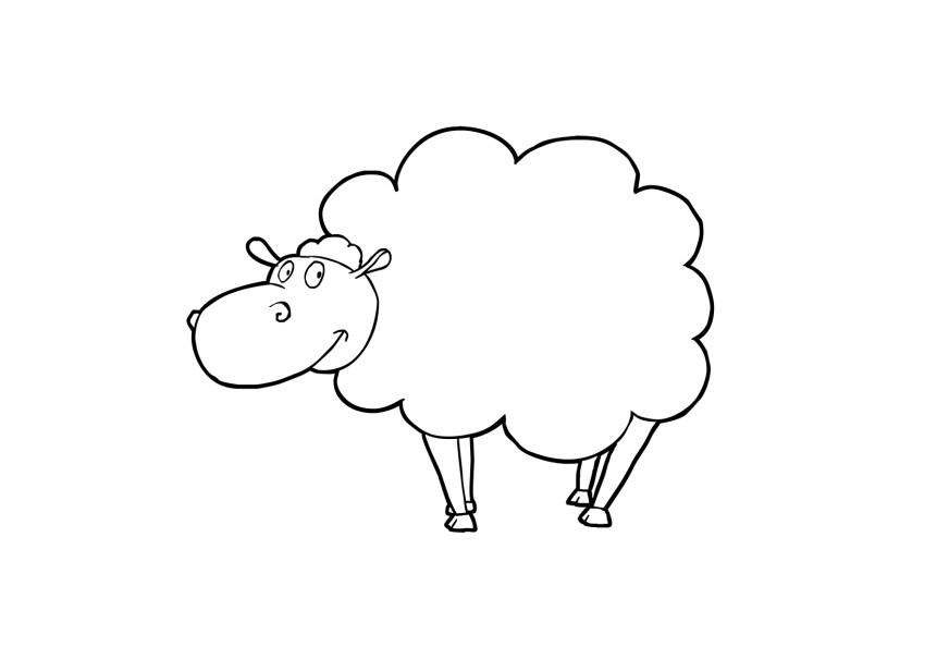 Dibujo para colorear oveja