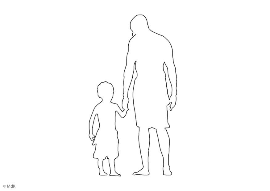 Dibujo para colorear padre e hijo