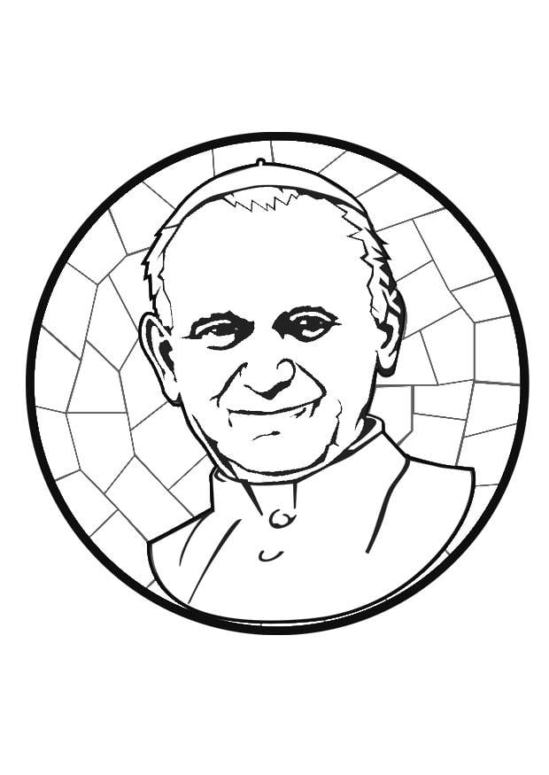 Dibujo para colorear papa juan pablo ii