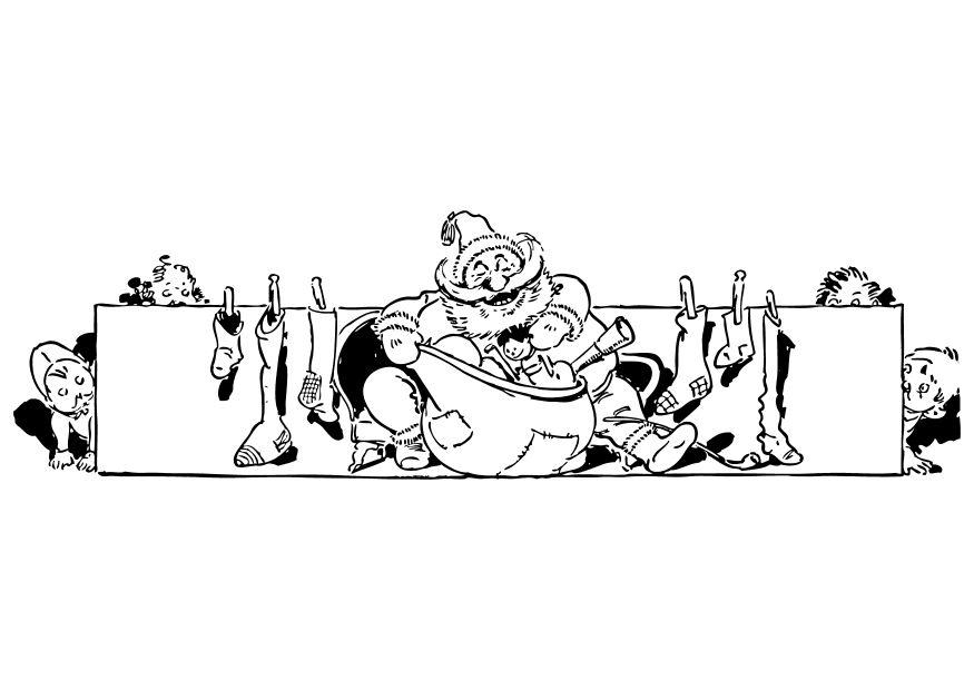 Dibujo para colorear papA¡ noel