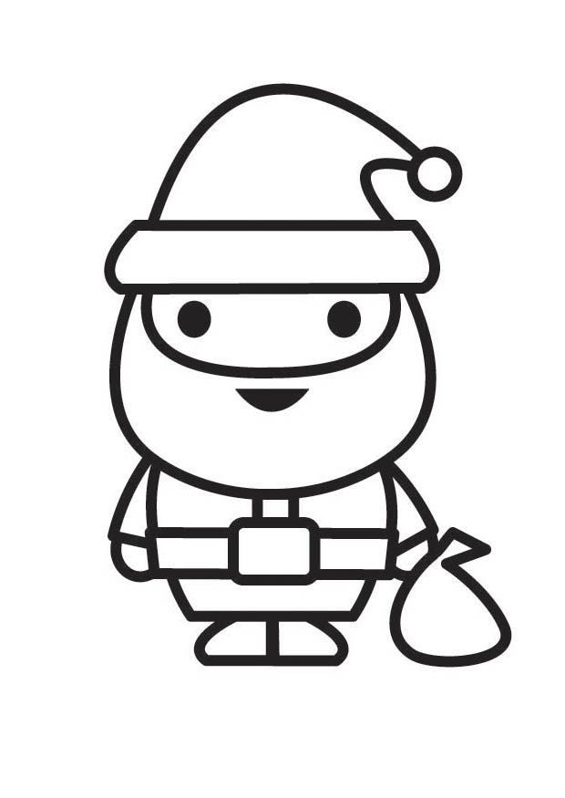 Dibujo para colorear papA¡ noel