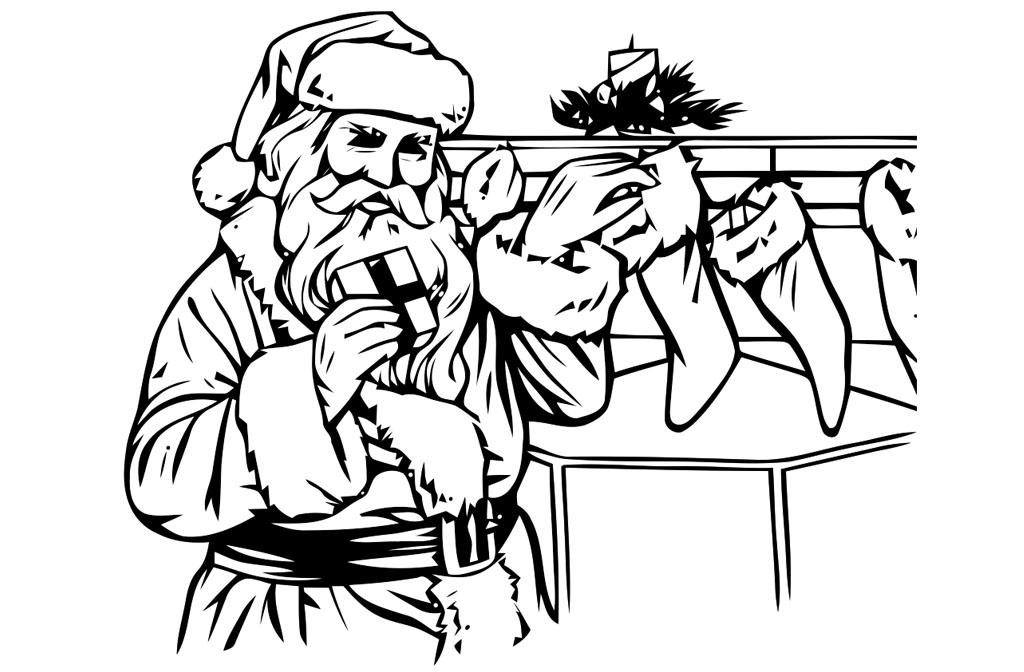 Dibujo para colorear papA¡ noel