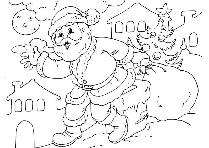 Dibujo para colorear papA¡ noel