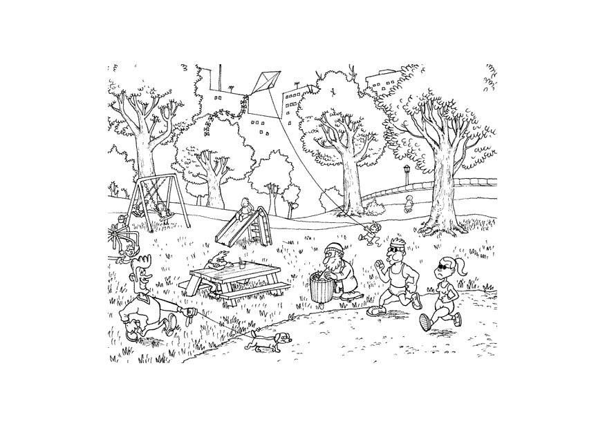 Dibujo para colorear parque