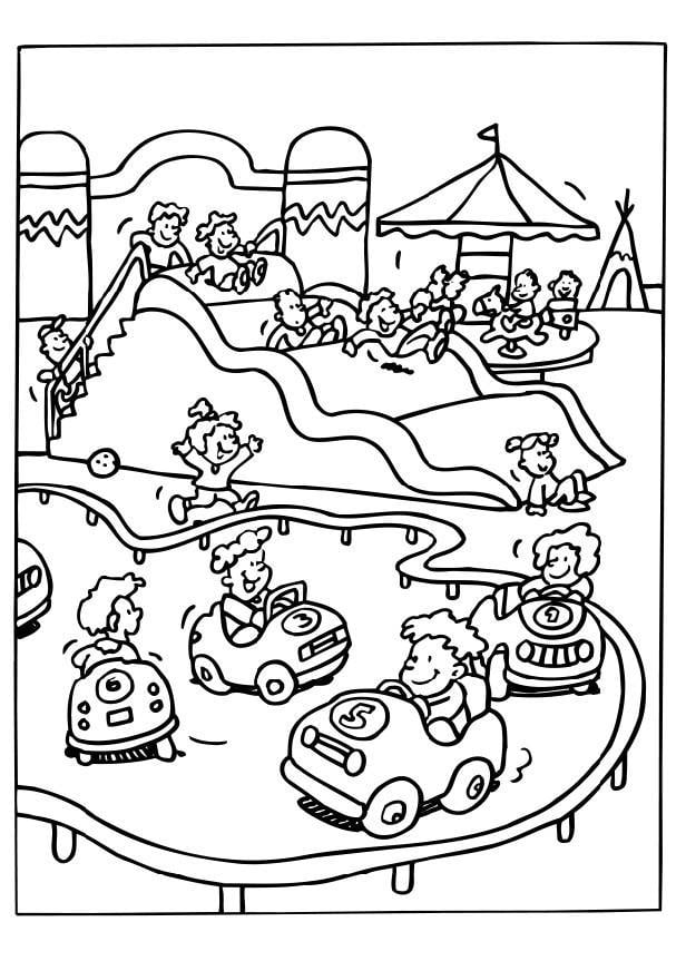 Dibujo para colorear parque de atracciones