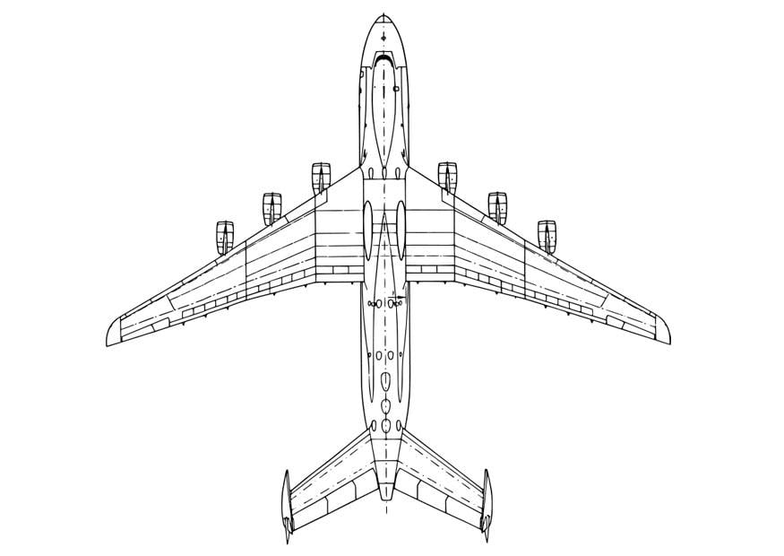 Dibujo para colorear parte inferior de un aviA³n