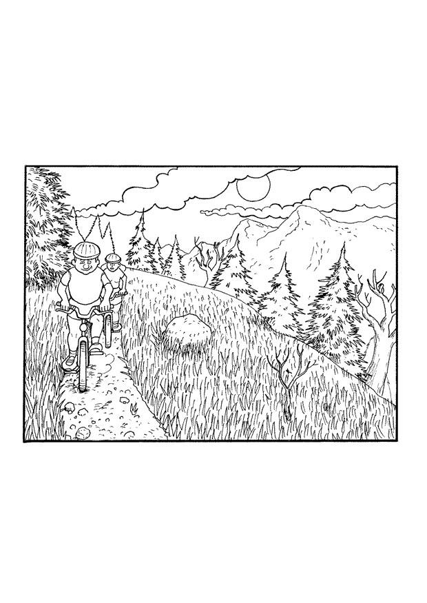 Dibujo para colorear paseo en bicicleta