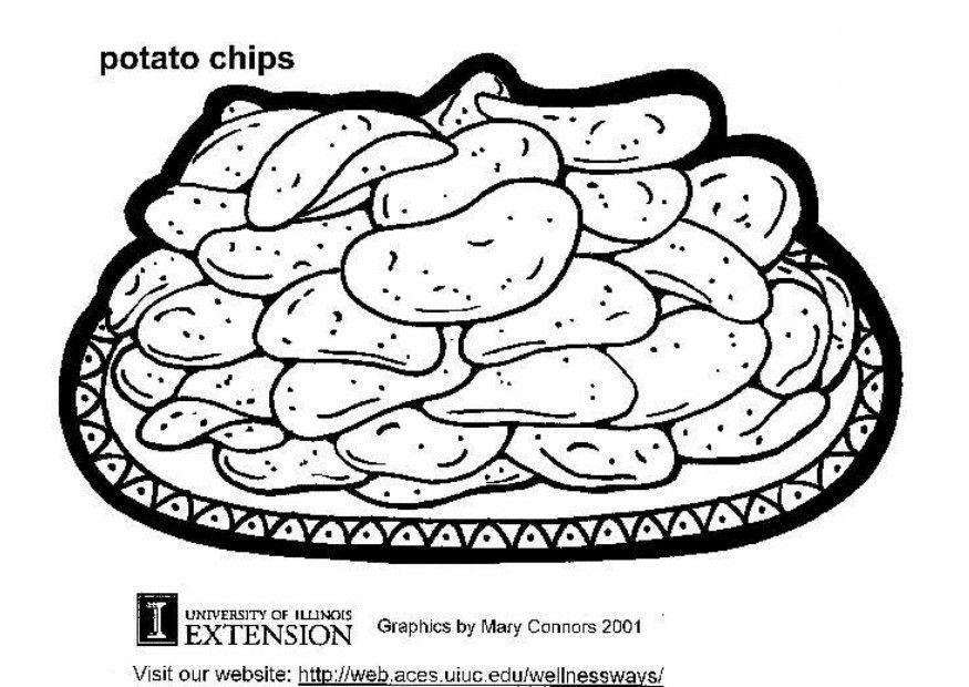 Dibujo para colorear patatas fritas
