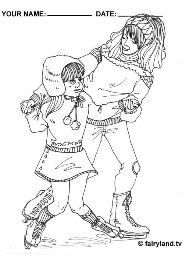 Dibujo para colorear patinar sobre hielo