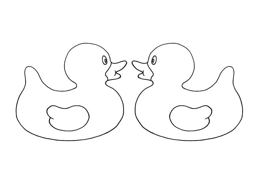Dibujo para colorear patitos de goma