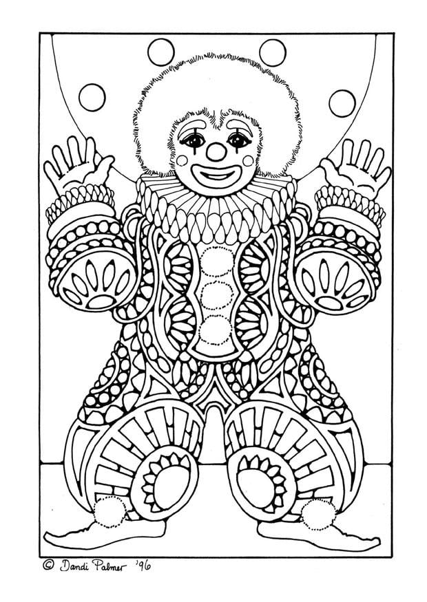 Dibujo para colorear payaso