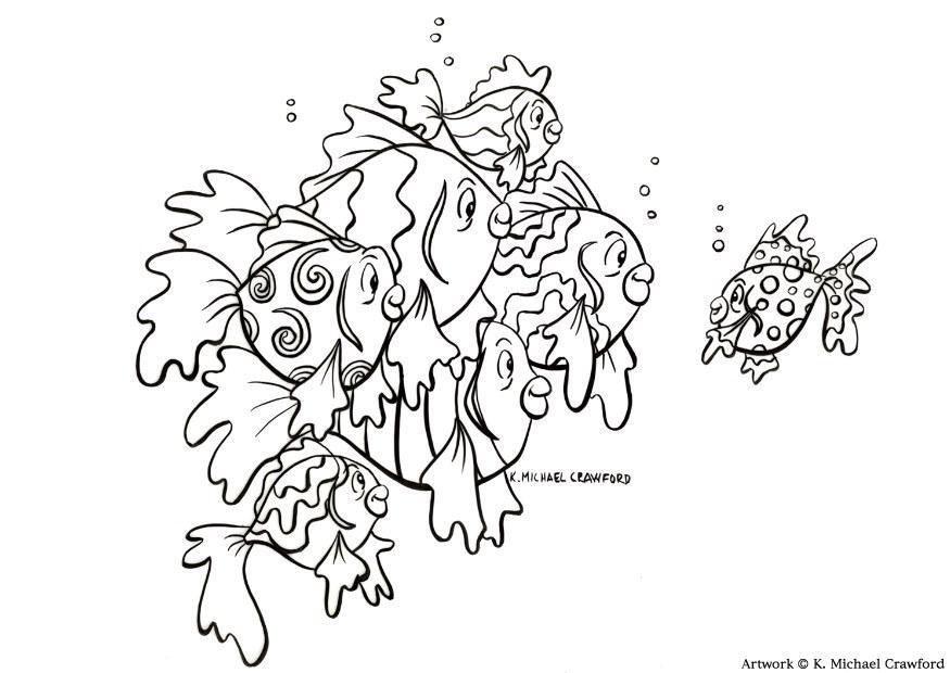 Dibujo para colorear peces