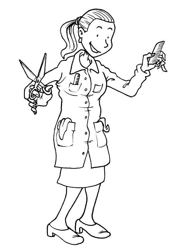 Dibujo para colorear peluquera