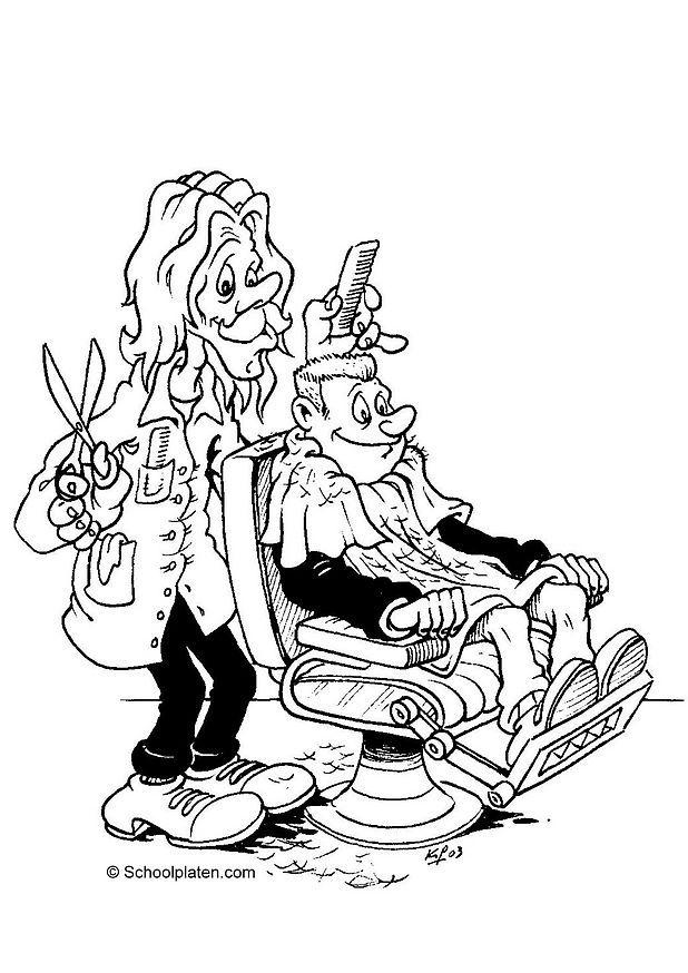 Dibujo para colorear peluquero