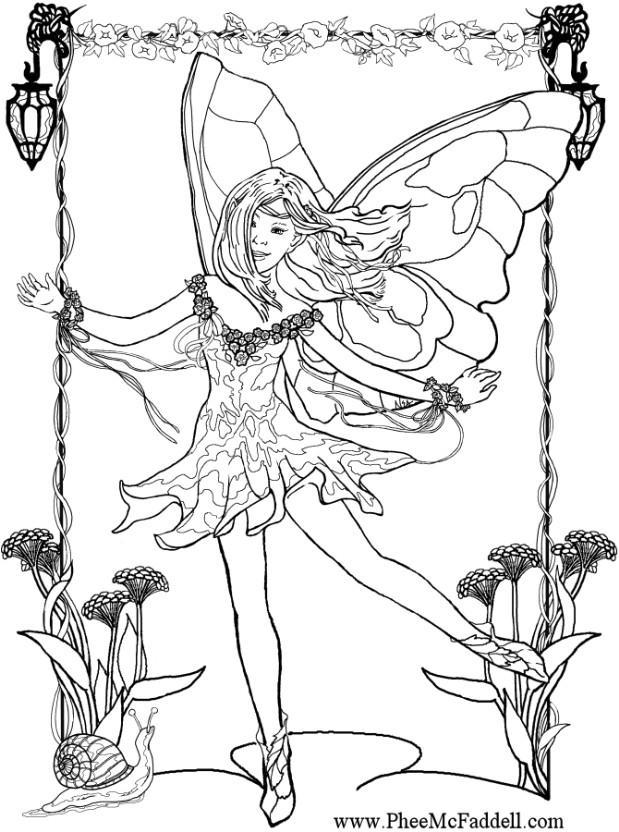 Dibujo para colorear pequeno elfo