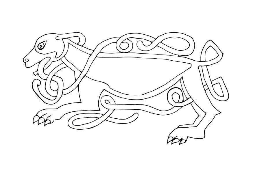 Dibujo para colorear perro celta